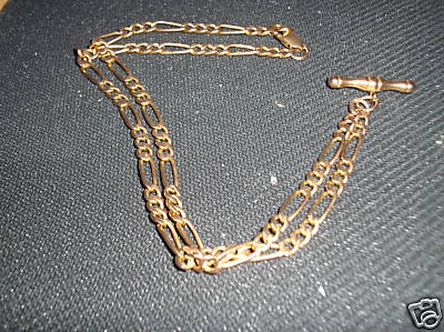 9ct Gold Figaro t-bar necklet