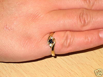 gold sapphire and diamond ring