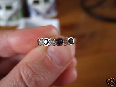 Gold with diamond & sapphire eternity ring