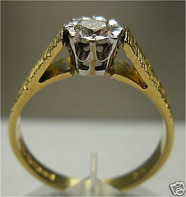 18ct Gold Single Stone 25pt Diamond Ring 