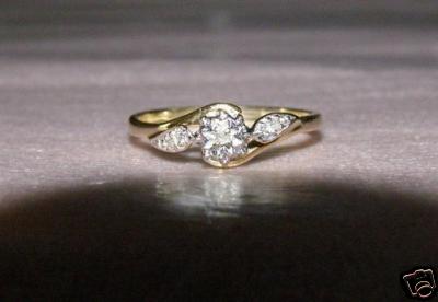 Gold Diamond Set Engagement Ring